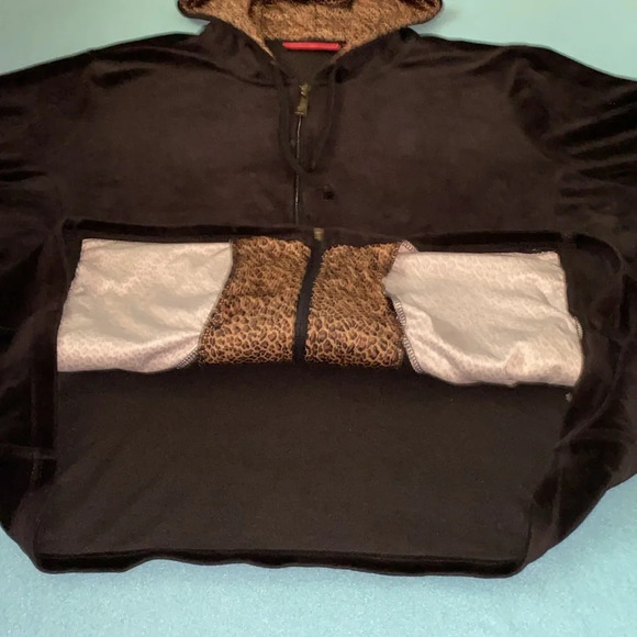 GLORIA VANDERBILT SPORT velour zip up drawstring hoodie long sleeve NEW size 2X - Picture 4 of 13